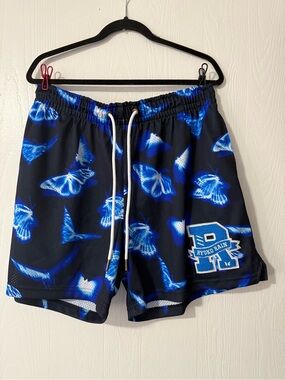 RYOKO RAIN BLUE BLACK BUTTERFLY SHORTS